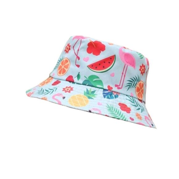 Reversible Flamingo & Watermelon Print Bucket Hat - Picture 4 of 4